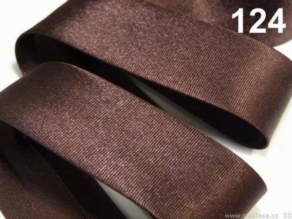 Satinband 20 mm gefalzt - Kakao